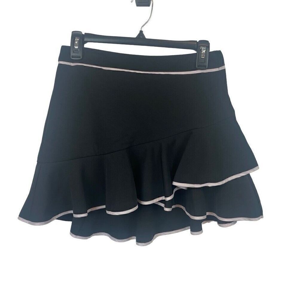 Vintage 90's Space Girlz Retro Ruffle Black‎ Skirt Size 7 Waist 29"
